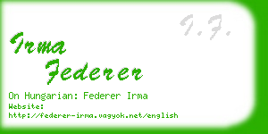 irma federer business card